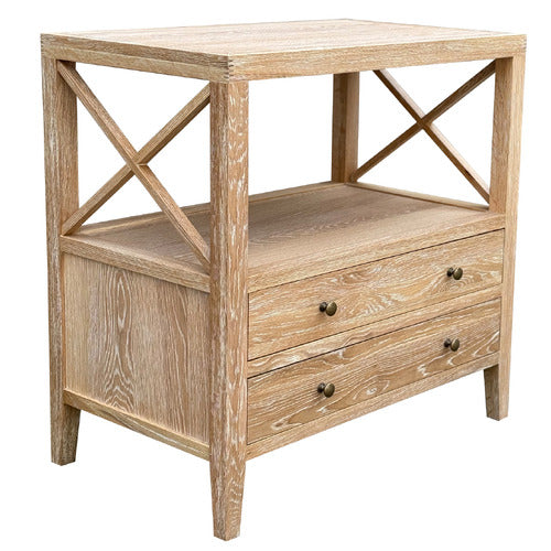 HAMILTON FURNITURE CORWIN OAK WOOD BEDSIDE TABLE