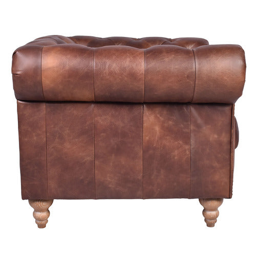 CHARTWELL HOME CRONUS CHESTERFIELD LEATHER ARMCHAIR