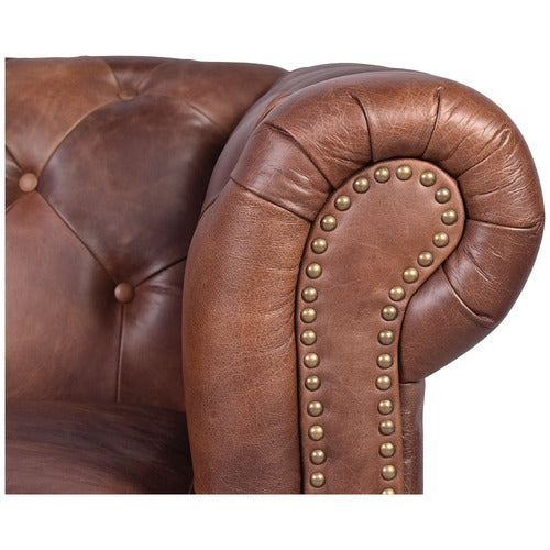 CHARTWELL HOME CRONUS CHESTERFIELD LEATHER ARMCHAIR
