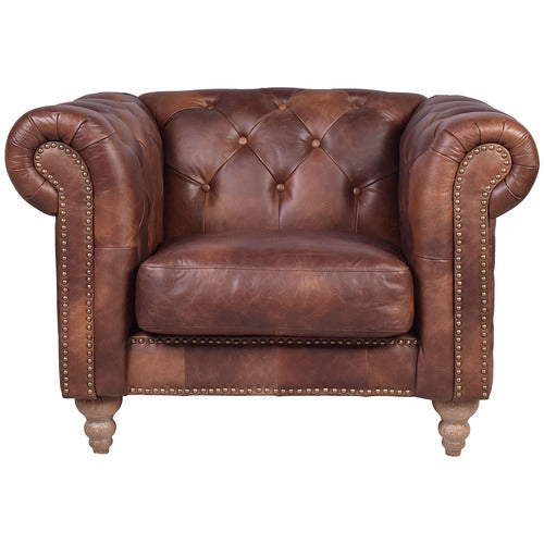 CHARTWELL HOME CRONUS CHESTERFIELD LEATHER ARMCHAIR