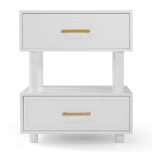 NORDIC STREET CROSSAN PINE WOOD BEDSIDE TABLE