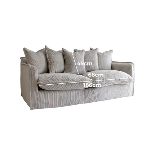 HYDE PARK HOME CUMULUS 3 SEATER CORDUROY SLIPCOVER SOFA