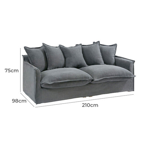 HYDE PARK HOME CUMULUS PREMIUM 3 SEATER COTTON SLIPCOVER SOFA