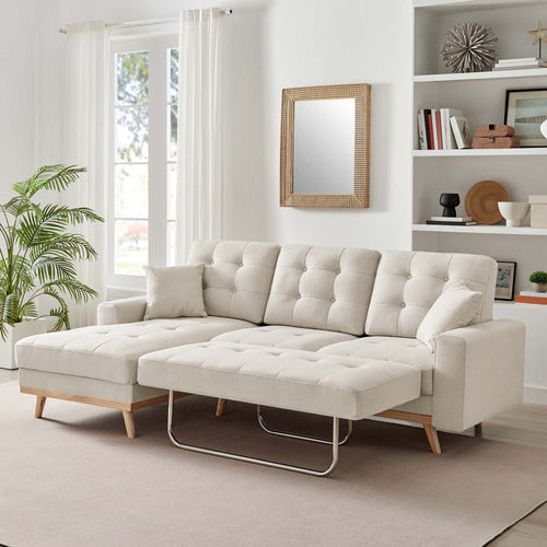 CORE LIVING CURTIS 3 SEATER DOUBLE SOFA BED WITH CHAISE