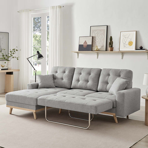 CORE LIVING CURTIS 3 SEATER DOUBLE SOFA BED WITH CHAISE
