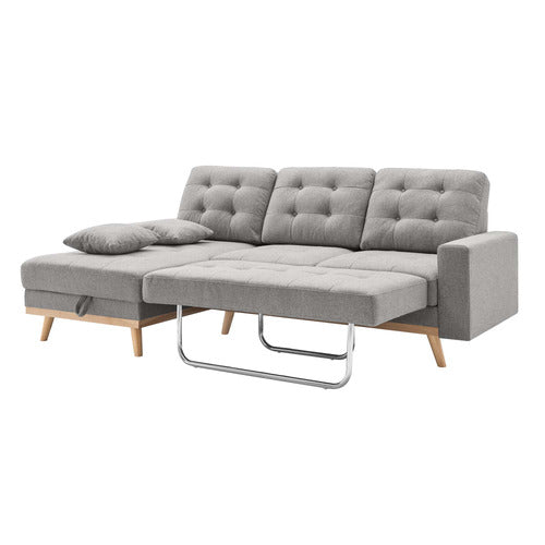 CORE LIVING CURTIS 3 SEATER DOUBLE SOFA BED WITH CHAISE