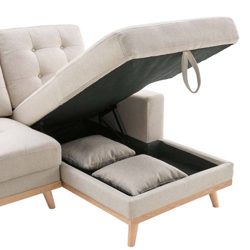 CORE LIVING CURTIS 3 SEATER DOUBLE SOFA BED WITH CHAISE