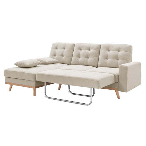 CORE LIVING CURTIS 3 SEATER DOUBLE SOFA BED WITH CHAISE