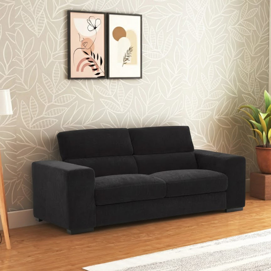 DARIO FABRIC 2.5 SEATER SOFA CHARCOAL