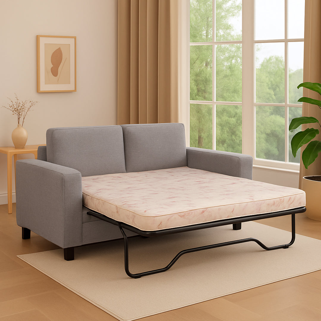 DIAMOND FABRIC 2.5 SEATER SOFA BED LIGHT GREY