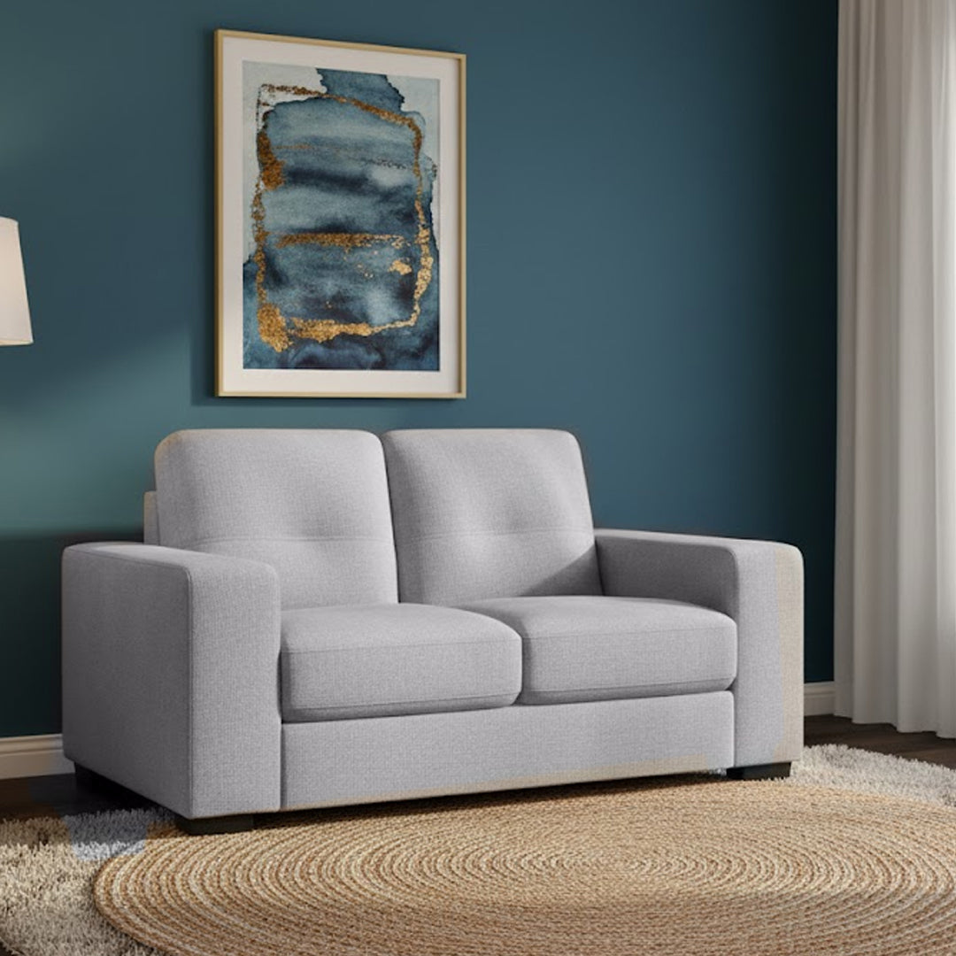 DIAMOND FABRIC 2 SEATER SOFA LIGHT GREY