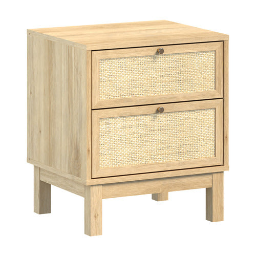 CAPE FURNITURE DAKILA 2 DRAWER RATTAN BEDSIDE TABLE