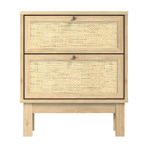 CAPE FURNITURE DAKILA 2 DRAWER RATTAN BEDSIDE TABLE