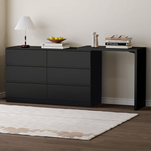LIVING FUSION DAMIEN 6 DRAWER CHEST WITH DESK EXTENSION