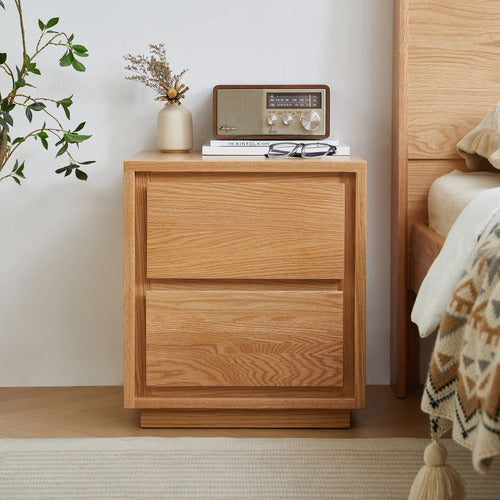 MODERN COLLECTIVE DANNIE AMERICAN OAK WOOD BEDSIDE TABLE