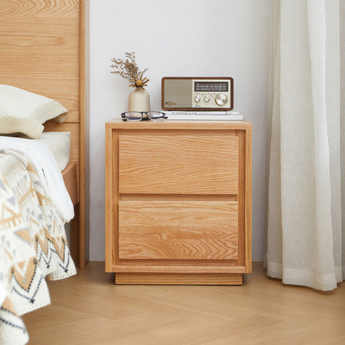 MODERN COLLECTIVE DANNIE AMERICAN OAK WOOD BEDSIDE TABLE