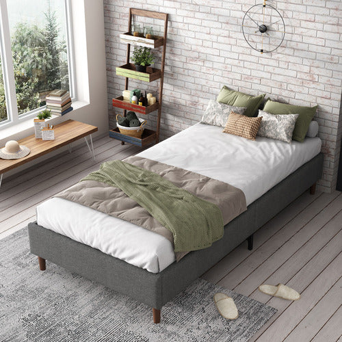 EVER DREAMING LIVING DARK GREY KINSLEY BED BASE