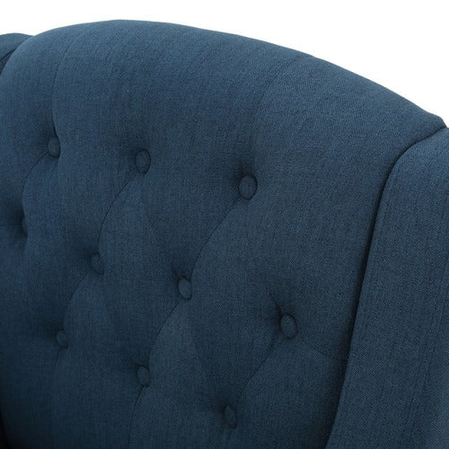 FURNITURE MARKET DARK BLUE CANBERRA FABRIC ARMCHAIR