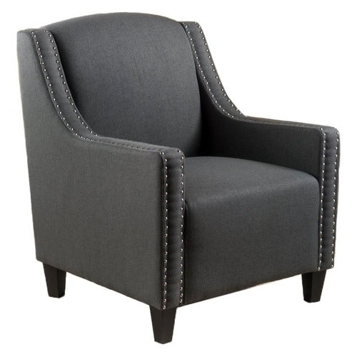 FURNITURE MARKET DARK GREY DAVENPORT FABRIC ARMCHAIR