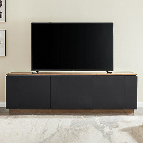 MONUMENT FURNITURE DARK OAK & BLACK HOLLYWOOD TV CABINET