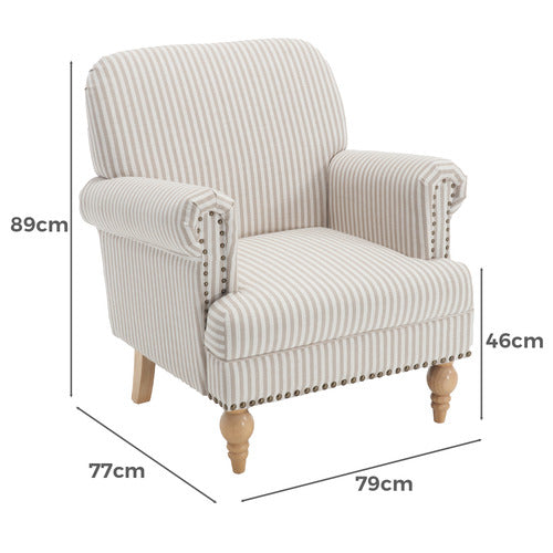 CASSINGTON HOME DARVIN STRIPE ARMCHAIR