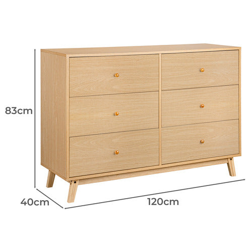 EXPERT HOMEWARES DAVOR 6 DRAWER CHEST