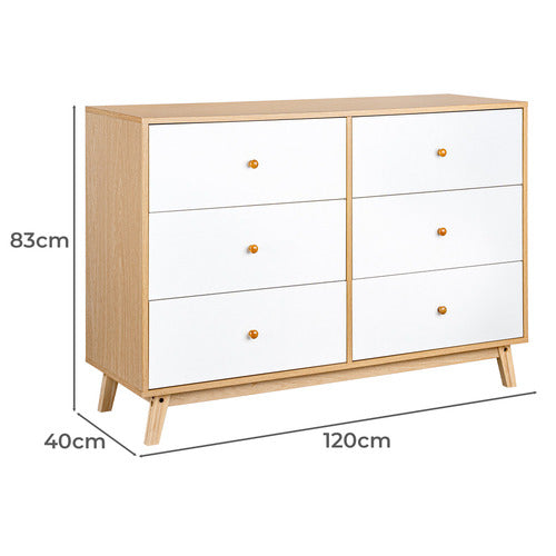 EXPERT HOMEWARES DAVOR 6 DRAWER CHEST