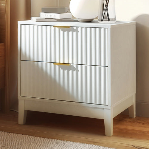 CORE LIVING DECORIS 2 DRAWER RIBBED BEDSIDE TABLE
