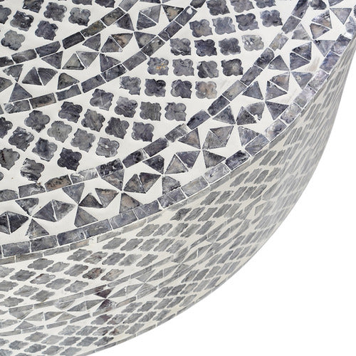 THE DECOR STORE DENISE ROUND CAPIZ SHELL COFFEE TABLE