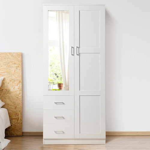 CORE LIVING WHITE MORANA 2 DOOR 3 DRAWER WARDROBE