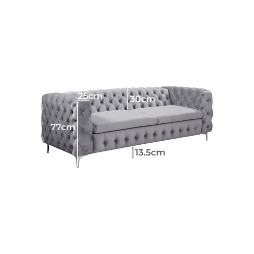 SOUTHERN STYLERS EDDARD 3 SEATER VELVET SOFA