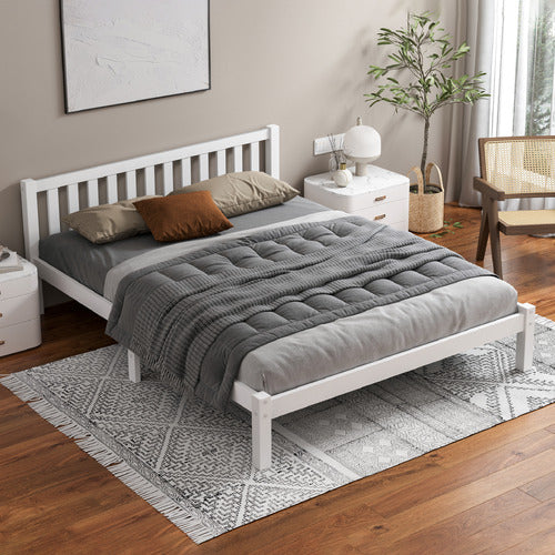 HOXTON ROOM WHITE HAZEL PINE WOOD BED FRAME