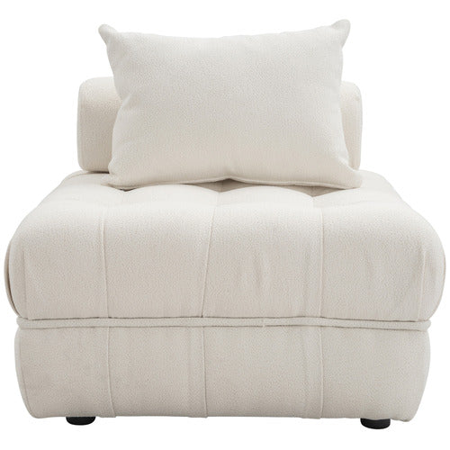 EVER DREAMING LIVING ELLA 4 SEATER BOUCLE SOFA & OTTOMAN SET