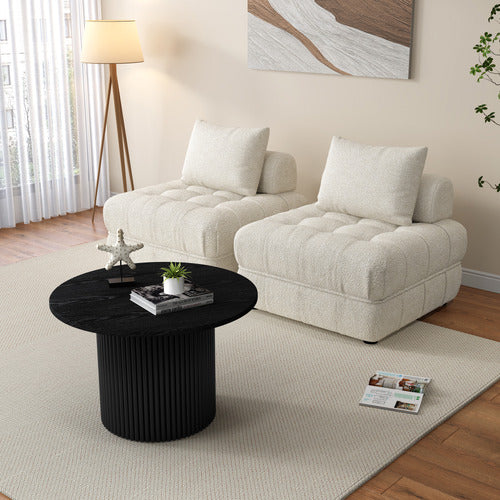 EVER DREAMING LIVING ELLA 76CM BOUCLE LOUNGE CHAIRS (SET OF 2)