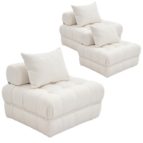 EVER DREAMING LIVING ELLA 76CM BOUCLE LOUNGE CHAIRS (SET OF 3)