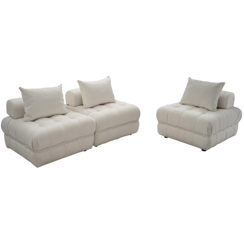 EVER DREAMING LIVING ELLA 76CM BOUCLE LOUNGE CHAIRS (SET OF 3)