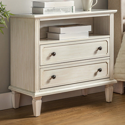 EVERAMA FURNITURE ELROND 2 DRAWER BEDSIDE TABLE