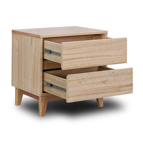 EVERGREEN HOME ESTRELLA OAK WOOD BEDSIDE TABLE