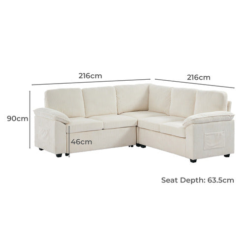 CASSINGTON HOME EVIANA 5 SEATER SINGLE MODULAR SOFA BED