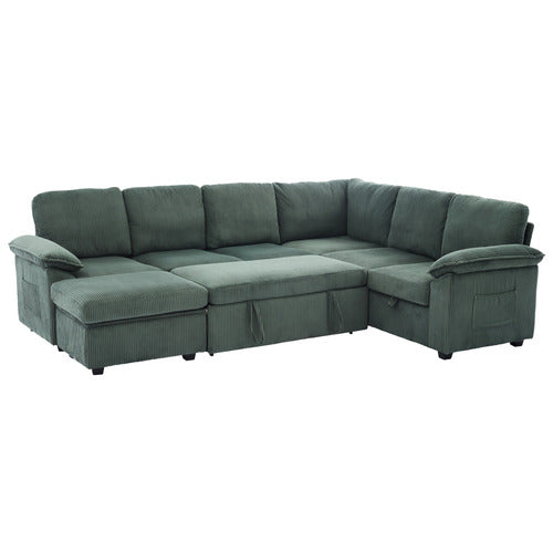 CASSINGTON HOME EVIANA 6 SEATER KING SINGLE MODULAR SOFA BED & OTTOMAN SET