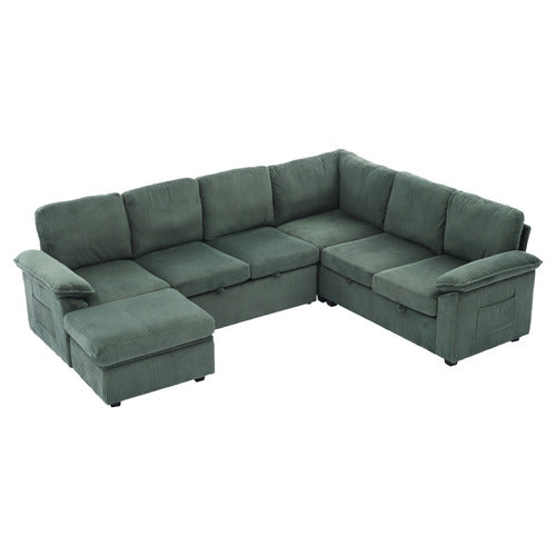 CASSINGTON HOME EVIANA 6 SEATER KING SINGLE MODULAR SOFA BED & OTTOMAN SET