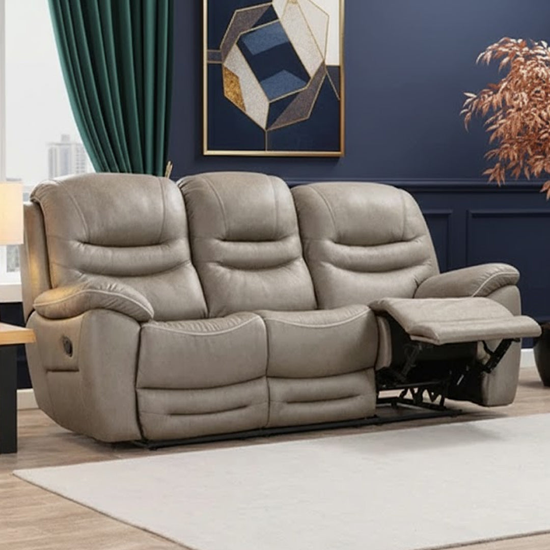 FEDERER FABRIC 3 SEATER WITH RECLINERS GREY