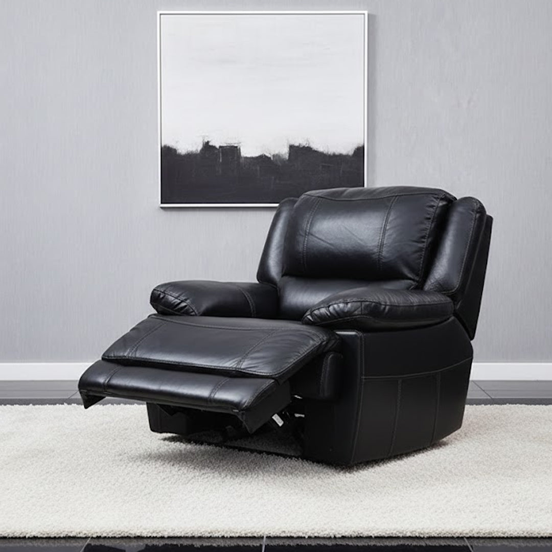 FLOYD LEATHER RECLINER BLACK