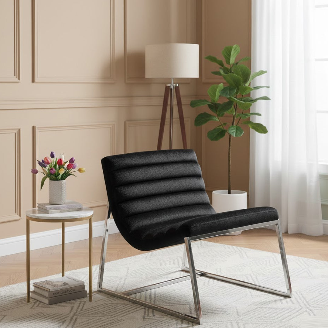 FURNITURE MARKET CHANTELLE VELVET ACCENT CHAIR