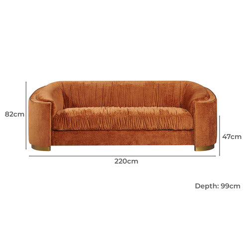 BY DESIGNS FARID 3 SEATER CHENILLE SOFA