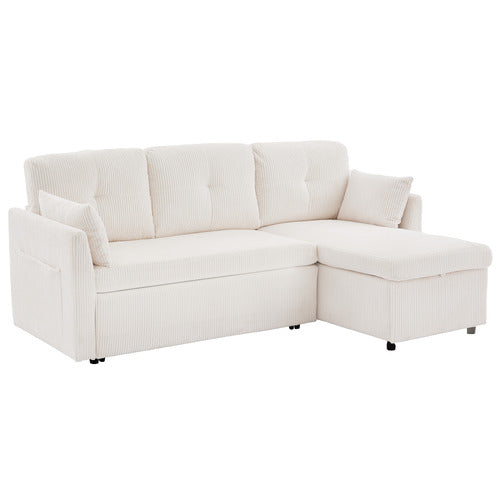 CASSINGTON HOME FONTANA 3 SEATER SINGLE CORDUROY SOFA BED WITH REVERSIBLE CHAISE