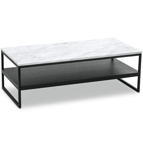 CONTINENTAL DESIGNS FRANCESCO CULTURED MARBLE-TOP COFFEE TABLE