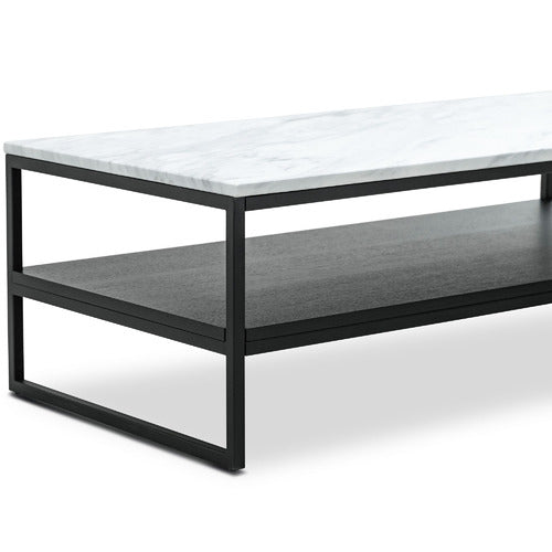 CONTINENTAL DESIGNS FRANCESCO CULTURED MARBLE-TOP COFFEE TABLE