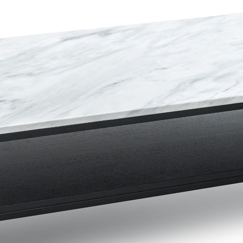 CONTINENTAL DESIGNS FRANCESCO CULTURED MARBLE-TOP COFFEE TABLE