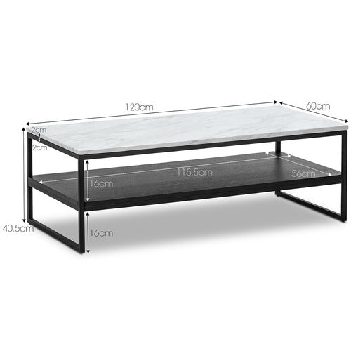 CONTINENTAL DESIGNS FRANCESCO CULTURED MARBLE-TOP COFFEE TABLE